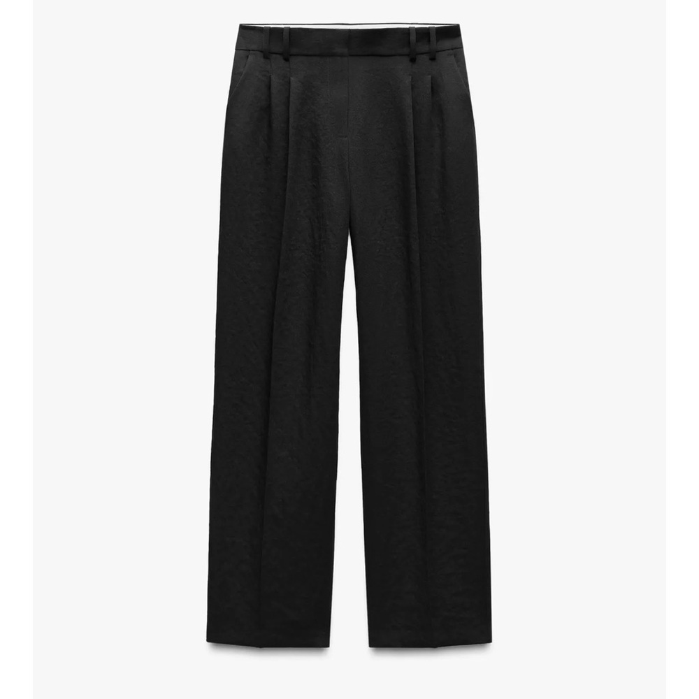 Zara Black Wide-Leg Trousers, L (30)
